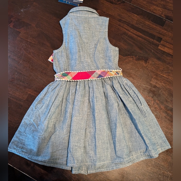 Polo Ralph Lauren Girls' Belted Chambray Shirt Dress - Size 4 - Picture 7 of 9
